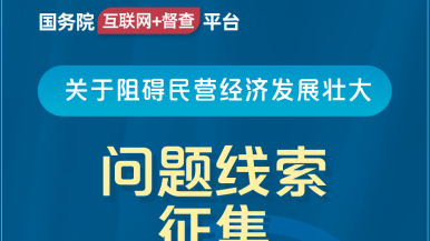 欧美老妇插插插国务院“互联网+督查”平台公开征集阻碍民营经济发展壮大问题线索